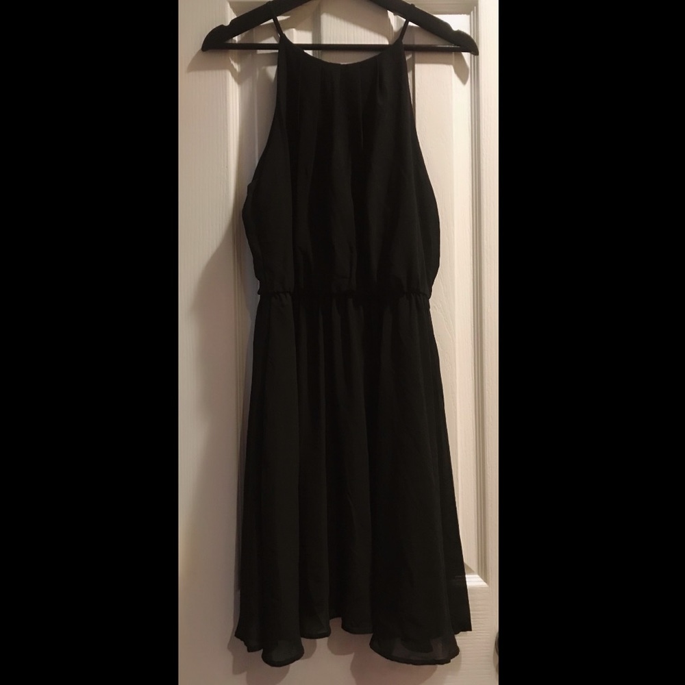 Lush black dress cami with button on neck
